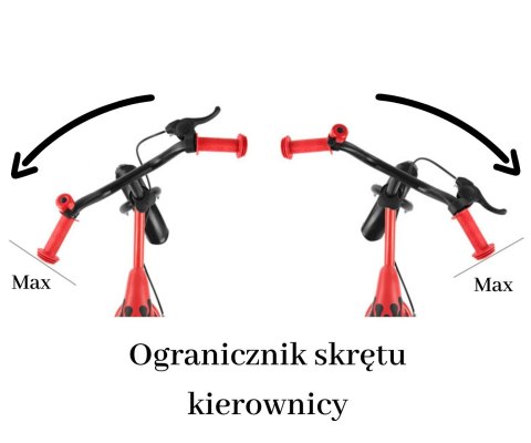Milly Mally Rowerek biegowy Dragon z hamulcem red Czerwony dzwonek regulacja wysokości siodełka i kierownicy ogranicznik skrętu Milly Mally Rowerek biegowy Dragon z hamulcem red Czerwony dzwonek regulacja wysokości siodełka i kierownicy ogranicznik skrętu