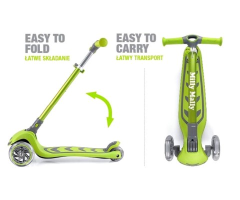 Milly Mally Hulajnoga Scooter Jeździk Boogie Pink Różowy składana świecące koła z hamulcem kauczukowe reg. wysokość kierownicy Milly Mally Hulajnoga Scooter Jeździk Boogie Pink Różowy składana świecące koła z hamulcem kauczukowe reg. wysokość kierownicy