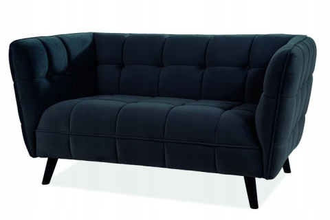 SIGNAL SOFA KANAPA CASTELLO 2 TAPICEROWANA TKANINA VELVET CZARNY BLUVEL 19 / DREWNO WENGE DEKORACYJNE PRZESZYCIA OZD. GUZIKAMI SIGNAL SOFA KANAPA CASTELLO 2 TAPICEROWANA TKANINA VELVET CZARNY BLUVEL 19 / DREWNO WENGE DEKORACYJNE PRZESZYCIA OZD. GUZIKAMI