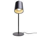 King Home Lampa biurkowa stołowa nocna FLAMING TABLE czarna wykończenie satynowe stal E27