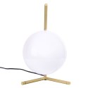 King Home Lampa biurkowa stołowa HALM 1 - mosiądz klosz kula szklany biały G9 do domu i do lokalu King Home Lampa biurkowa stołowa HALM 1 - mosiądz klosz kula szklany biały G9 do domu i do lokalu