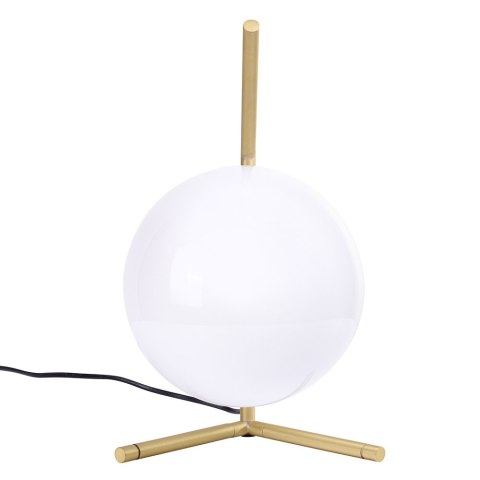 King Home Lampa biurkowa stołowa HALM 1 - mosiądz klosz kula szklany biały G9 do domu i do lokalu King Home Lampa biurkowa stołowa HALM 1 - mosiądz klosz kula szklany biały G9 do domu i do lokalu