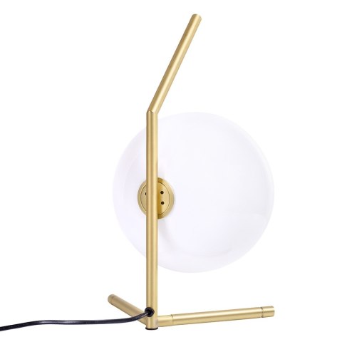 King Home Lampa biurkowa stołowa HALM 1 - mosiądz klosz kula szklany biały G9 do domu i do lokalu King Home Lampa biurkowa stołowa HALM 1 - mosiądz klosz kula szklany biały G9 do domu i do lokalu