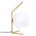 King Home Lampa biurkowa stołowa HALM 1 - mosiądz klosz kula szklany biały G9 do domu i do lokalu King Home Lampa biurkowa stołowa HALM 1 - mosiądz klosz kula szklany biały G9 do domu i do lokalu