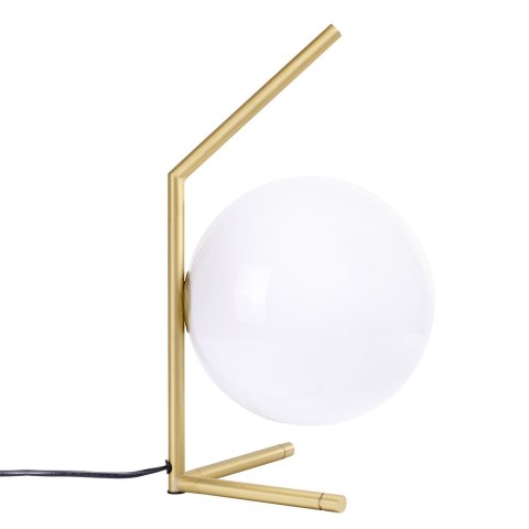 King Home Lampa biurkowa stołowa HALM 1 - mosiądz klosz kula szklany biały G9 do domu i do lokalu King Home Lampa biurkowa stołowa HALM 1 - mosiądz klosz kula szklany biały G9 do domu i do lokalu