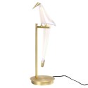 King Home Lampa biurkowa LORO TABLE złota - LED metal klosz w kształcie ptaka biały tworzywo PP King Home Lampa biurkowa LORO TABLE złota - LED metal klosz w kształcie ptaka biały tworzywo PP