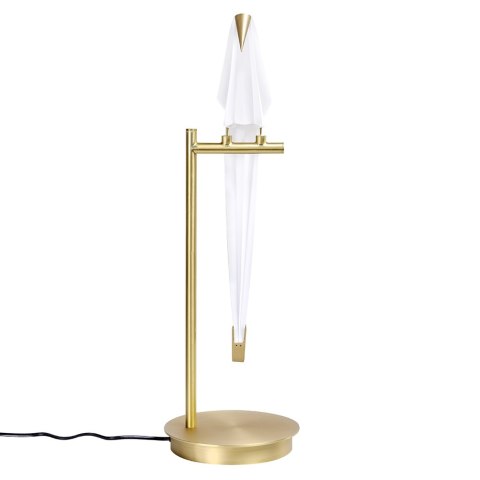 King Home Lampa biurkowa LORO TABLE złota - LED metal klosz w kształcie ptaka biały tworzywo PP King Home Lampa biurkowa LORO TABLE złota - LED metal klosz w kształcie ptaka biały tworzywo PP