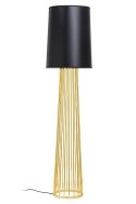 King Home Lampa podłogowa HOLMES STRAIGHT złota stal węglowa błyszcząca z czarnym kloszem z tkaniny usztywnionej laminatem 1xE27 King Home Lampa podłogowa HOLMES STRAIGHT złota stal węglowa błyszcząca z czarnym kloszem z tkaniny usztywnionej laminatem 1xE27
