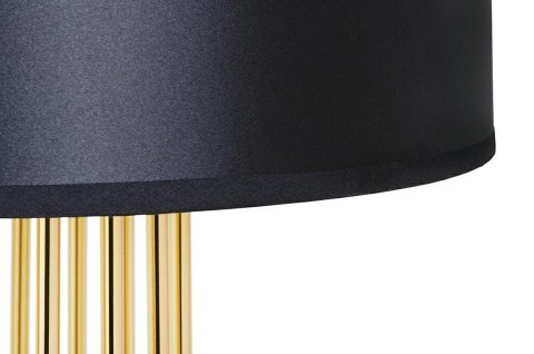 King Home Lampa podłogowa HOLMES STRAIGHT złota stal węglowa błyszcząca z czarnym kloszem z tkaniny usztywnionej laminatem 1xE27 King Home Lampa podłogowa HOLMES STRAIGHT złota stal węglowa błyszcząca z czarnym kloszem z tkaniny usztywnionej laminatem 1xE27