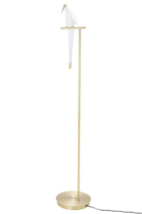 King Home Lampa podłogowa LORO FLOOR złota - LED metalowa biały klosz tworzywo PP w kształcie ptaka King Home Lampa podłogowa LORO FLOOR złota - LED metalowa biały klosz tworzywo PP w kształcie ptaka