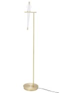 King Home Lampa podłogowa LORO FLOOR złota - LED metalowa biały klosz tworzywo PP w kształcie ptaka