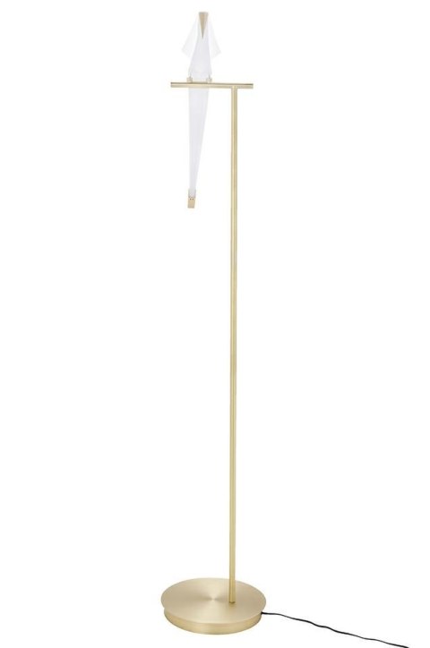 King Home Lampa podłogowa LORO FLOOR złota - LED metalowa biały klosz tworzywo PP w kształcie ptaka King Home Lampa podłogowa LORO FLOOR złota - LED metalowa biały klosz tworzywo PP w kształcie ptaka