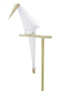 King Home Lampa podłogowa LORO FLOOR złota - LED metalowa biały klosz tworzywo PP w kształcie ptaka King Home Lampa podłogowa LORO FLOOR złota - LED metalowa biały klosz tworzywo PP w kształcie ptaka
