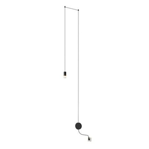 King Home Lampa LED ścienna wisząca FLUSSO WALL czarna klosze szkło satynowe King Home Lampa LED ścienna wisząca FLUSSO WALL czarna klosze szkło satynowe