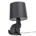 King Home Lampa stołowa biurkowa RABBIT - czarna aluminium tkanina