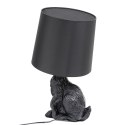 King Home Lampa stołowa biurkowa RABBIT - czarna aluminium tkanina