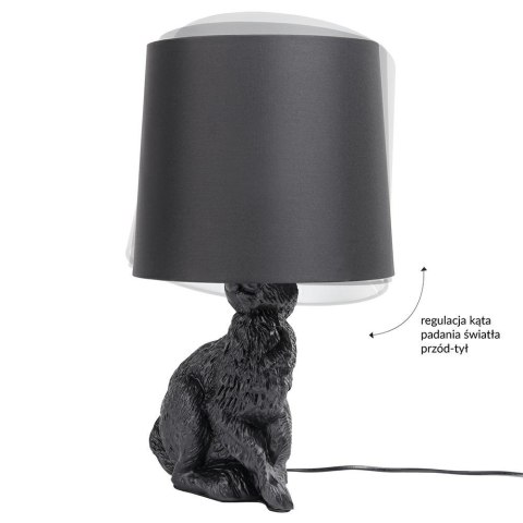 King Home Lampa stołowa biurkowa RABBIT - czarna aluminium tkanina King Home Lampa stołowa biurkowa RABBIT - czarna aluminium tkanina