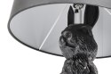 King Home Lampa stołowa biurkowa RABBIT - czarna aluminium tkanina