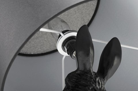 King Home Lampa stołowa biurkowa RABBIT - czarna aluminium tkanina King Home Lampa stołowa biurkowa RABBIT - czarna aluminium tkanina