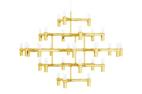 King Home Lampa wisząca ATOMIC GRANDE złota metal klosze szkło satynowe G9 King Home Lampa wisząca ATOMIC GRANDE złota metal klosze szkło satynowe G9
