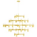 King Home Lampa wisząca ATOMIC GRANDE złota metal klosze szkło satynowe G9 King Home Lampa wisząca ATOMIC GRANDE złota metal klosze szkło satynowe G9