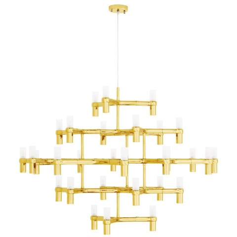 King Home Lampa wisząca ATOMIC GRANDE złota metal klosze szkło satynowe G9 King Home Lampa wisząca ATOMIC GRANDE złota metal klosze szkło satynowe G9