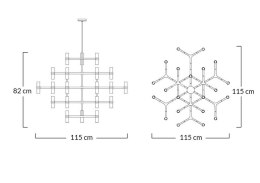 King Home Lampa wisząca ATOMIC GRANDE złota metal klosze szkło satynowe G9