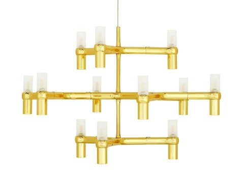 LAMPA WISZĄCA ATOMIC metalowa ZŁOTA KLOSZE SATYNOWE 12xG9 KING HOME LAMPA WISZĄCA ATOMIC metalowa ZŁOTA KLOSZE SATYNOWE 12xG9 KING HOME