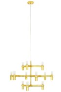 LAMPA WISZĄCA ATOMIC metalowa ZŁOTA KLOSZE SATYNOWE 12xG9 KING HOME LAMPA WISZĄCA ATOMIC metalowa ZŁOTA KLOSZE SATYNOWE 12xG9 KING HOME