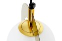 King Home Lampa wisząca AURORA złota - metal kulisty klosz szklany Mleczny G9 do wnętrz klasycznych i nowoczesnych