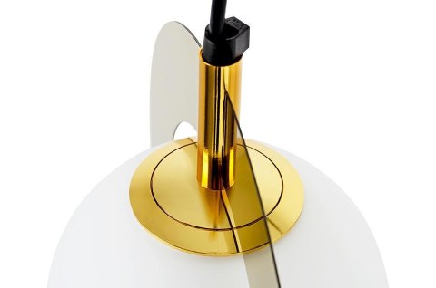King Home Lampa wisząca AURORA złota - metal kulisty klosz szklany Mleczny G9 do wnętrz klasycznych i nowoczesnych King Home Lampa wisząca AURORA złota - metal kulisty klosz szklany Mleczny G9 do wnętrz klasycznych i nowoczesnych