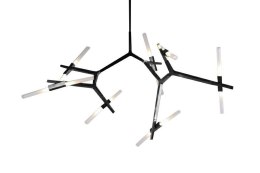 King Home Lampa wisząca sufitowa CANDELABR 14 czarna - aluminium, szkło satynowe