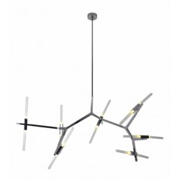 Lampa wisząca CANDELABR PREMIUM 14 srebrna - aluminium, szkło