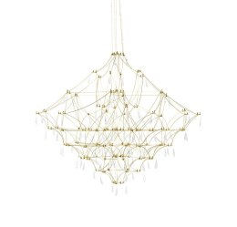 King Home Lampa wisząca CONSTELATION 77 GOLD złoty - LED, stal szczotkowana dekoracyjne kryształy