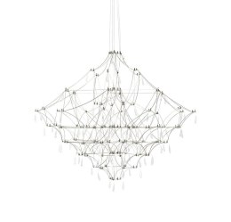 King Home Lampa wisząca CONSTELATION 77 LED stal szczotkowana kształt metalowej pajęczyny wykończona dekoracyjnymi kryształkami