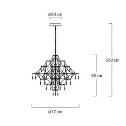 King Home Lampa wisząca CONSTELATION 77 LED stal szczotkowana kształt metalowej pajęczyny wykończona dekoracyjnymi kryształkami