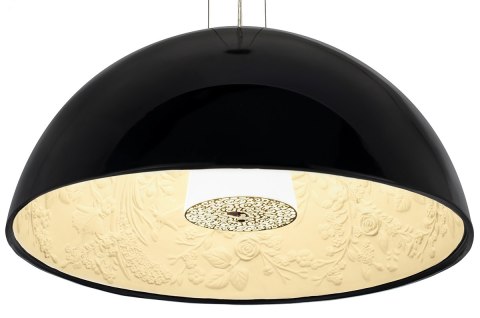 King Home Lampa wisząca ELEGANTE 90 czarna włókno szklane klosz szkło mleczne E27 King Home Lampa wisząca ELEGANTE 90 czarna włókno szklane klosz szkło mleczne E27