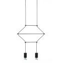 King Home Lampa wisząca FLUSSO 2 czarna, metal szkło King Home Lampa wisząca FLUSSO 2 czarna, metal szkło