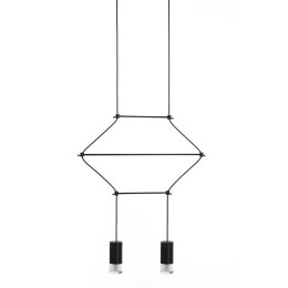 King Home Lampa wisząca FLUSSO 2 czarna, metal szkło