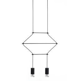 King Home Lampa wisząca FLUSSO 2 czarna, metal szkło
