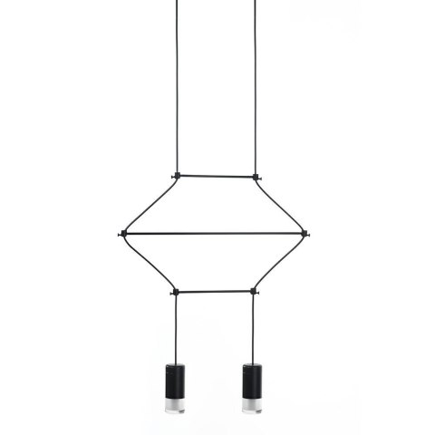 King Home Lampa wisząca FLUSSO 2 czarna, metal szkło