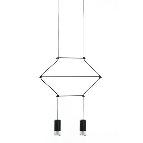 King Home Lampa wisząca FLUSSO 2 czarna, metal szkło King Home Lampa wisząca FLUSSO 2 czarna, metal szkło