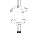 King Home Lampa wisząca FLUSSO 4 czarna metal klosze szkło satynowe 4xG9 King Home Lampa wisząca FLUSSO 4 czarna metal klosze szkło satynowe 4xG9