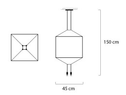 King Home Lampa wisząca FLUSSO 4 czarna metal klosze szkło satynowe 4xG9