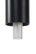 King Home Lampa wisząca LED FLUSSO 43 czarna metal klosze szkło satynowe wykonana z przewodów osadzonych na stalowych prętach