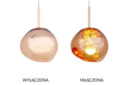 King Home Lampa wisząca FUSION 20 miedziana - szkło nieregularna kula E27 max 30W