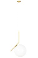 King Home Lampa wisząca HALM 30 - mosiądz klosz w kształcie kuli biały szkło do domu i do lokalu hotelu King Home Lampa wisząca HALM 30 - mosiądz klosz w kształcie kuli biały szkło do domu i do lokalu hotelu