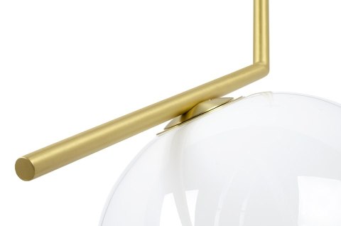 King Home Lampa wisząca HALM 30 - mosiądz klosz w kształcie kuli biały szkło do domu i do lokalu hotelu King Home Lampa wisząca HALM 30 - mosiądz klosz w kształcie kuli biały szkło do domu i do lokalu hotelu