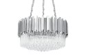 King Home Lampa wisząca IMPERIAL SILVER 60 srebrna okrągła - stal szczotkowana szkło kryształ 12xE14 King Home Lampa wisząca IMPERIAL SILVER 60 srebrna okrągła - stal szczotkowana szkło kryształ 12xE14