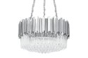 King Home Lampa wisząca IMPERIAL SILVER 60 srebrna okrągła - stal szczotkowana szkło kryształ 12xE14